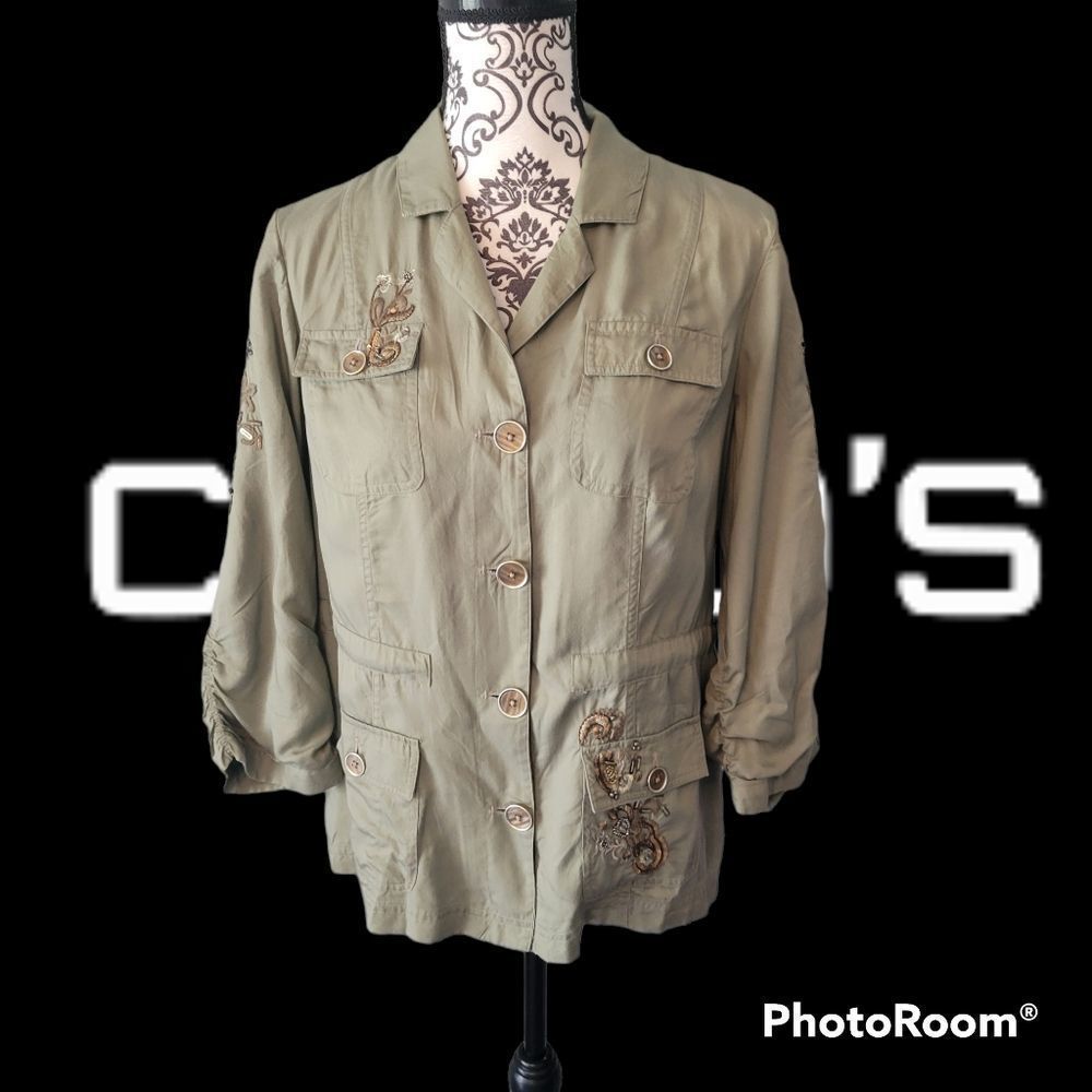 Chico's embellished jacket 0